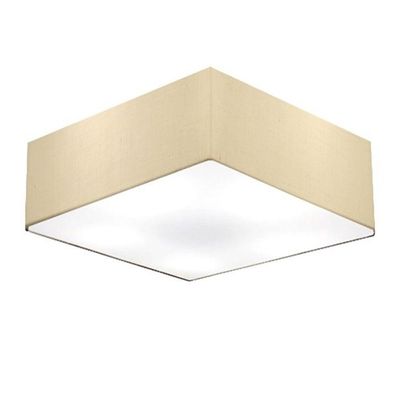 Plafon Quadrado Md-3052 Cúpula Em Tecido 15/60x60cm Algodão Crú - Bivolt