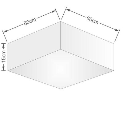 Plafon Quadrado Md-3052 Cúpula Em Tecido 15/60x60cm Algodão Crú - Bivolt