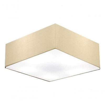 Plafon Quadrado Md-3052 Cúpula Em Tecido 15/60x60cm Algodão Crú - Bivolt
