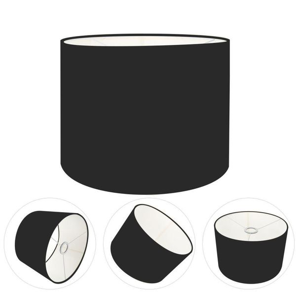 Cúpula Abajur E Luminária Cilíndrica Vivare Cp-7011 ø30x21cm - Bocal Nacional Preto
