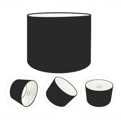 Cúpula Abajur E Luminária Cilíndrica Vivare Cp-7011 ø30x21cm - Bocal Nacional Preto
