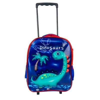 Kit Mochila Infantil Com Rodinhas Meninos Bolsa Escolar Dinossauro Estojo E Lancheira Térmica Dino Carrinho Impermeavel