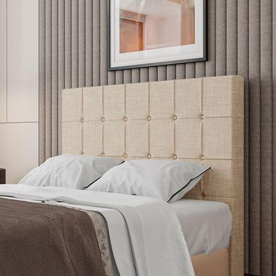 Cabeceira Estofada King 195 Cm Turmalina Linho Bege
