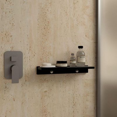 Prateleira Porta Shampoo Slim 40cm Preto Fosco