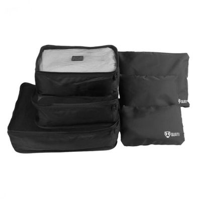 Kit Organizador De Mala Para Viagem Preto 6 Peças Quati Travel - Qko-06