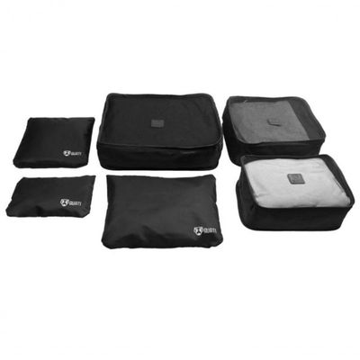 Kit Organizador De Mala Para Viagem Preto 6 Peças Quati Travel - Qko-06