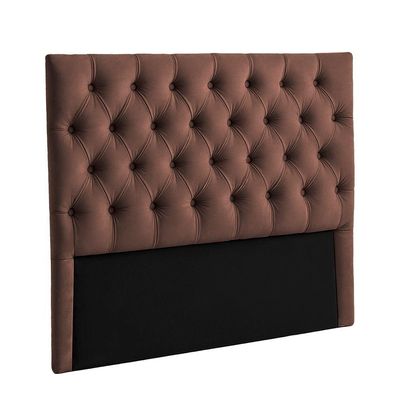 Cabeceira Estofada King Luna Nature Veludo Cafe 193x136