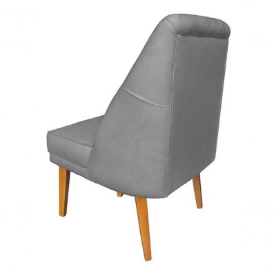 Cadeira Para Sala De Jantar Escritório Estofada Berlim Retro Suede Prata Eli Móveis E Decoração