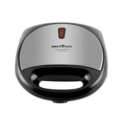 Grill E Sanduicheira Britânia Crome Inox - Preto 110V