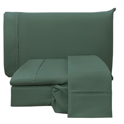 Jogo de Cama Lençol Casal Conforto Percal 300 Fios 4 Peças - Verde