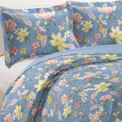 Kit Cobre Leito Colcha Casa Scarpa Mix Queen Estampado Dupla Face Floral 3 Peças - Leona