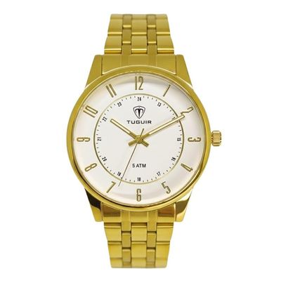 Relógio Tuguir Feminino Ref: Tg30248 Casual Dourado + Semijoia