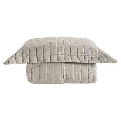 Cobre Leito Matelassê Percal 300 fios Basic Solteiro 02 Peças 100% Poliéster - Bege