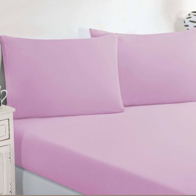 Jogo De Cama Malha Lençol 100% Algodão Gran Moratta 2 Peças Solteiro - Rosa Bebê