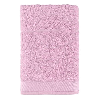 Jogo de Banho Native Fio Penteado Jacquard Folhas 05 Peças 100% Algodão - Pitaya/Rosa Vintage/Pitaya