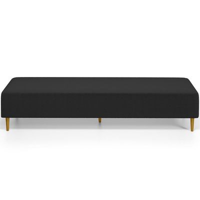 Kit 02 Puffs Decorativo Sala de Estar Bali W01 Pés Palito 190x60cm Bouclê Preto - Lyam Decor