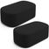 Kit 02 Puffs Decorativos Orgânicos Para Living Quarto 100cm Doha W01 Suede Preto - Lyam Decor