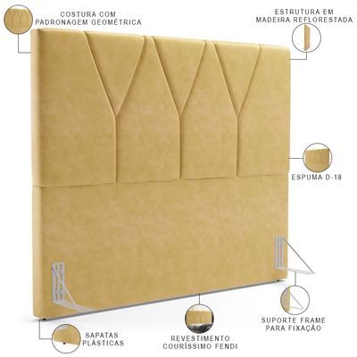 Cabeceira Cama Box Casal  Casal 140 cm Aurora W01 Couríssimo Fendi - Lyam Decor