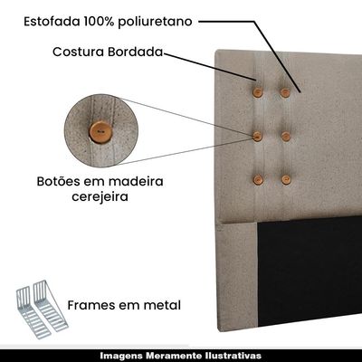Cabeceira Decorativa 1,40M Kors Linho Areia - Gran Belo