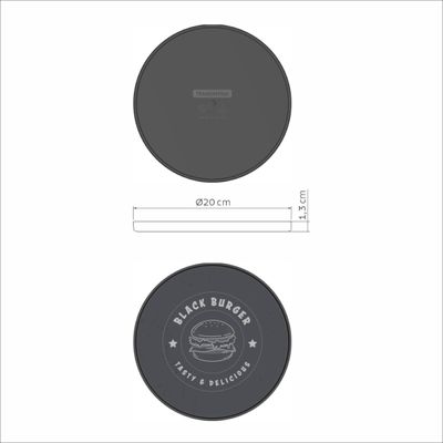 Prato Tramontina Black Burger em Polipropileno Cinza 20 cm