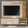 Estante Painel Para TV 70 Pol Pés Retrô 200cm Homero L05 Tauari Off White Fosco - Lyam Decor