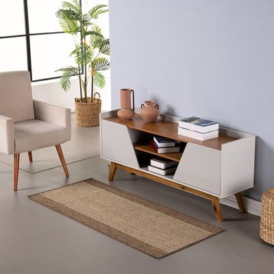 Tapete Passadeira Sisal Lancer 1 Peça 1,00m x 66cm 87% Polipropileno / 13% Poliéster - PS31 Mescla