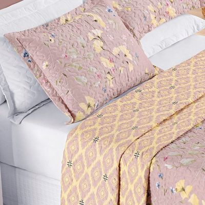 Colcha Estampada Dupla Face Bouti King 03 Peças - Lavanda