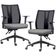 Kit 2 Cadeiras de Escritório Giratória Diretor Flow F02 Base Preta Sintético Cinza - Lyam Decor