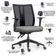 Kit 2 Cadeiras de Escritório Giratória Diretor Flow F02 Base Preta Sintético Cinza - Lyam Decor