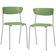 Kit 02 Cadeiras Empilhável Fixa Atom F02 Base Aço Cinza Verde - Lyam Decor