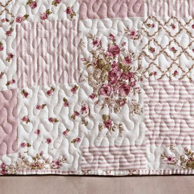 Colcha Estampada Dupla Face Bouti Queen 03 Peças - Rosa Matura