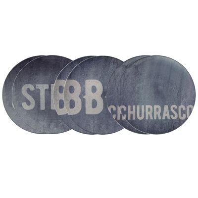 Jogo de Pratos Porcelana Churrasco Stone 28cm 6 Peças - Tramontina 96950/276
