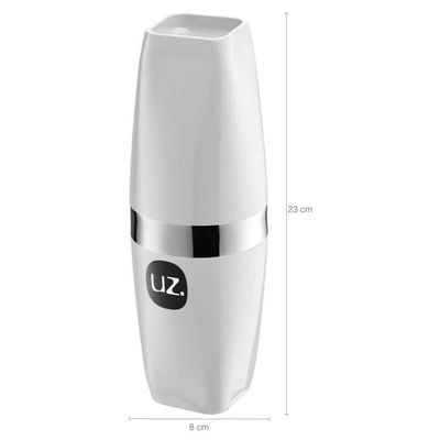 Kit Banheiro Porta Algodão Saboneteira Escova de Dente Lixeira Basculante 12L Branco