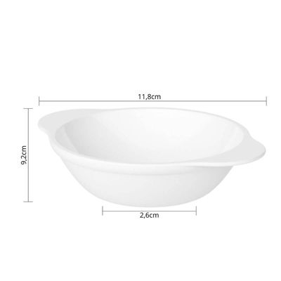 Kit 20 Cumbucas Brancas Coza Uno 100ml Plásticas Bowls Tigelas 11,5x9x2,5cm Sobremesas