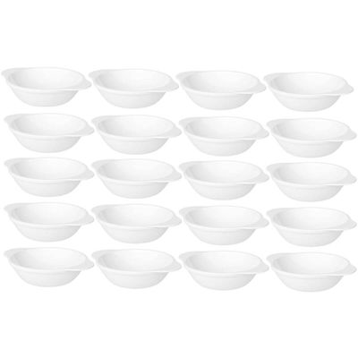 Kit 20 Cumbucas Brancas Coza Uno 100ml Plásticas Bowls Tigelas 11,5x9x2,5cm Sobremesas