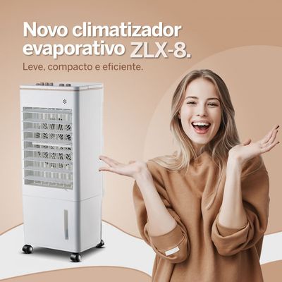 Climatizador de ar portátil ZLX-8 8 Litros 65W Zellox Branco / 110v