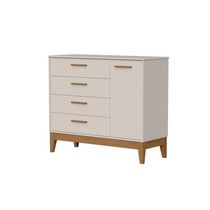 Comoda Sapateira Flip 1 Porta 4 Gaveta Areia