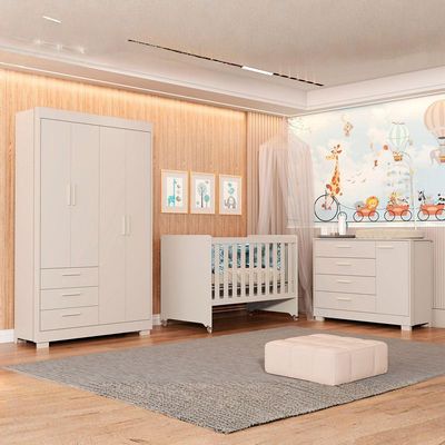 Jogo De Quarto Para Bebe Evolution Zaki Areia - Moveisaqui