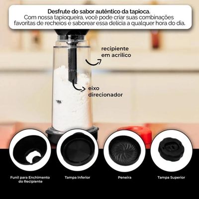 Tapioqueira Polvilhador Dispenser Farinha Goma Peneira Armazena Máquina Biju Tapioca Temperos Manual
