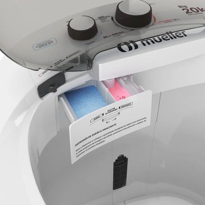 Lavadora De Roupas Semiautomática 20,1kg Mueller Big Branco 220V
