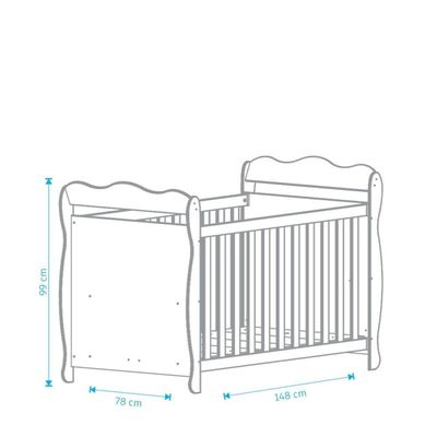 Berço Infantil Lisi - Moveis Peroba Amendoa-branco