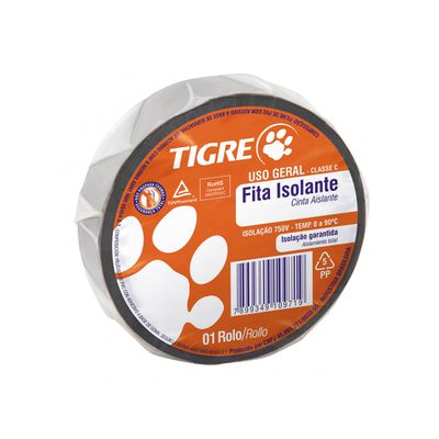 Fita Isolante Tigre Uso Geral 18Mmx20M c/10pçs