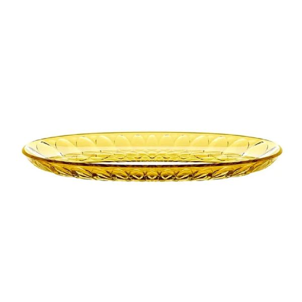 BANDEJA DE SERVIR GUZZINI OVAL SMALL EM ACRÍLICO VANITY TERRA 32CM SAFFRON YELLOW 131301STE281