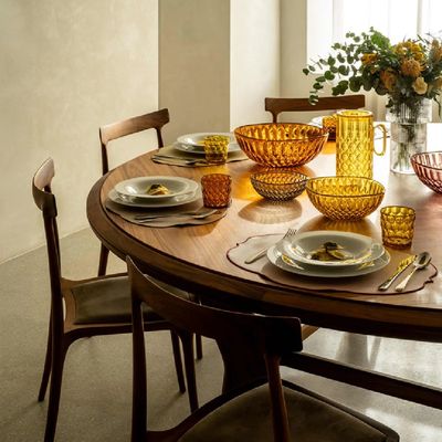 BANDEJA DE SERVIR GUZZINI OVAL SMALL EM ACRÍLICO VANITY TERRA 32CM SAFFRON YELLOW 131301STE281