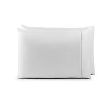 Par de Fronhas 70cm x 50cm 2 Peças Laura  Toque Percal 400 Fios 100% Poliéster - Branco