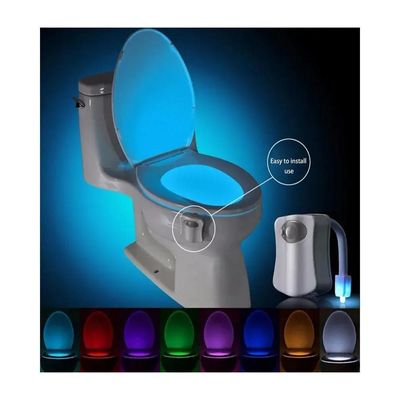 Luminaria Com Sensor De Presenca Para Vaso Sanitario Luz Movimento Privada Criança Led 8 Cores Noturna Banheiro