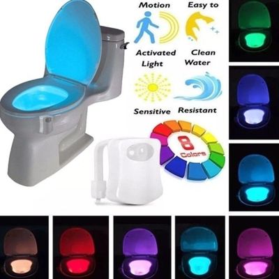 Luminaria Com Sensor De Presenca Para Vaso Sanitario Luz Movimento Privada Criança Led 8 Cores Noturna Banheiro