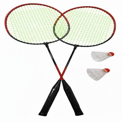Kit Badminton 2 Raquetes Peteca Jogo Frescobol Raqueteira Esporte Bolsa Transporte