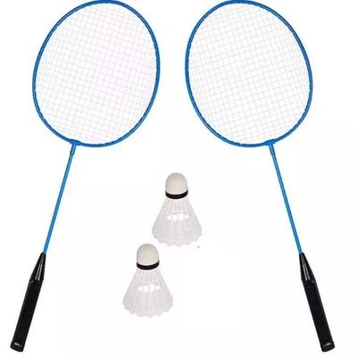 Kit Badminton 2 Raquetes Peteca Jogo Frescobol Raqueteira Esporte Bolsa Transporte