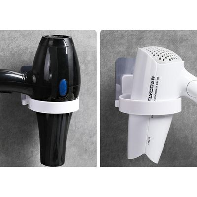 Suporte Secador Cabelo Sem Furo Organizador Fios Adesivo Parede 2 Em 1 Gancho Pendurar Porta Acessorios Banheiro